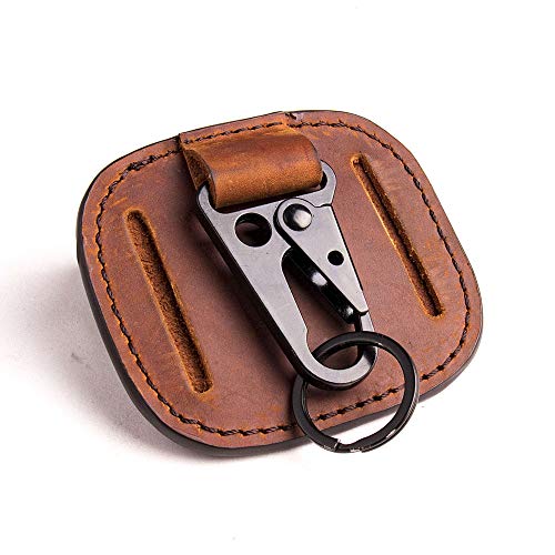 Gentlestache Leather Keychain for Belt EDC Keychain Brown