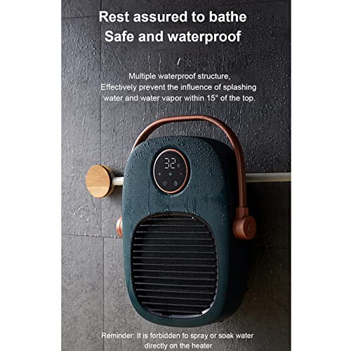 Waterproof Radiator For Home Office Indoor Bathroom,Electric Space Heaters,Adjustable Thermostat Heater Fan Portable Ceramic Personal Heater With Overheating Tip Over Protection-Green 30X10X39Cm(12X10 #TOP6