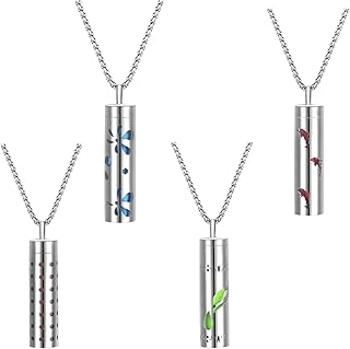 香りのネックレス - 1x1x4.8cm スチールディフューザーペンダント、アロマセラピーオイルフレグランスネックレス、心を落ち着かせるジュエリーペンダント |瞑想ヨガネックレス、香水ボトルディフューザーアクセサリー、ストレス解消用