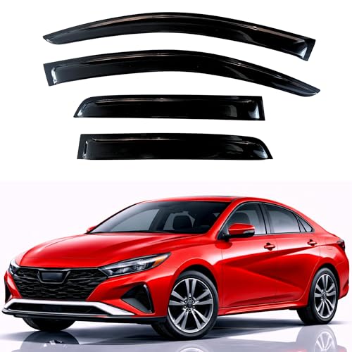 Image of KPY Rain Guards Fit for 2021-2026 Hyundai Elantra, Out-Channel Window Visors Vent Wind Deflectors 4PC, Car Accessories for 21-26 Elantra
