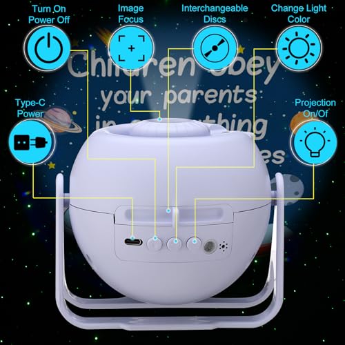 Image of Aurelema Bible Verses Projector Galaxy Projector Includes 12 Interchangeable Christian Discs Night Light Set Project Religious on Walls or Ceilings for Gift(Classic)