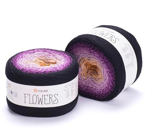 YarnArt Flowers Gradient Cotton Cake Yarn, 1094 Yards, Color 303-4 Pack