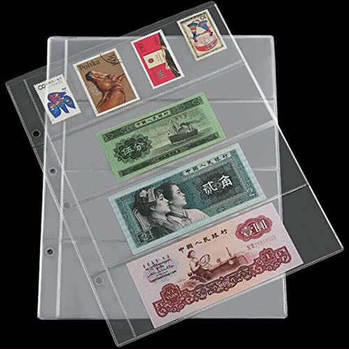 IHC ~ Currency Sheets ~ 4 Divider (Transparent) 100% Acid Free, Pack of 10 ((World Class Quality))