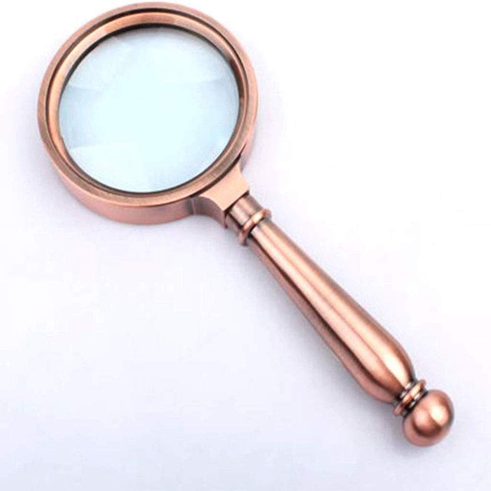 HTTGDGDH 8X Handheld Reading Magnifier - 70Mm Large Magnifying Lens Metal Handle - Great For Science Reading Books Newspaper Insect And Plant Observation For Kids Adults And Elder