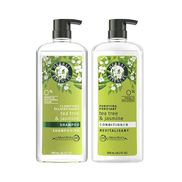 Herbal-Essences-Clarifying-Shampoo-and-Purifying-Conditioner-Tea-Tree-and-Jasmine-202-Fl-Oz-Bundle Herbal Essences, Clarifying Shampoo and Purifying Conditioner, Tea Tree and Jasmine, 20.2 Fl Oz Bundle