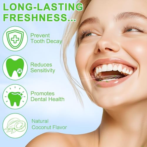 Image of 2-Pack Coconut Mint Oil Toothpaste, Refreshing Mint Flavor, Daily Toothpaste with Zinc Citrate, Fluoride-Free Formula, 4 oz*2