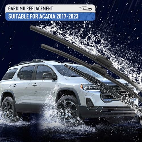 Image of Front and Rear Windshield Wipers for GMC Acadia 2017-2023 | Quiet and Streak-Free Front and Back Wiper Blades Assembly All-Season OEM Automotive Replacement Accessories