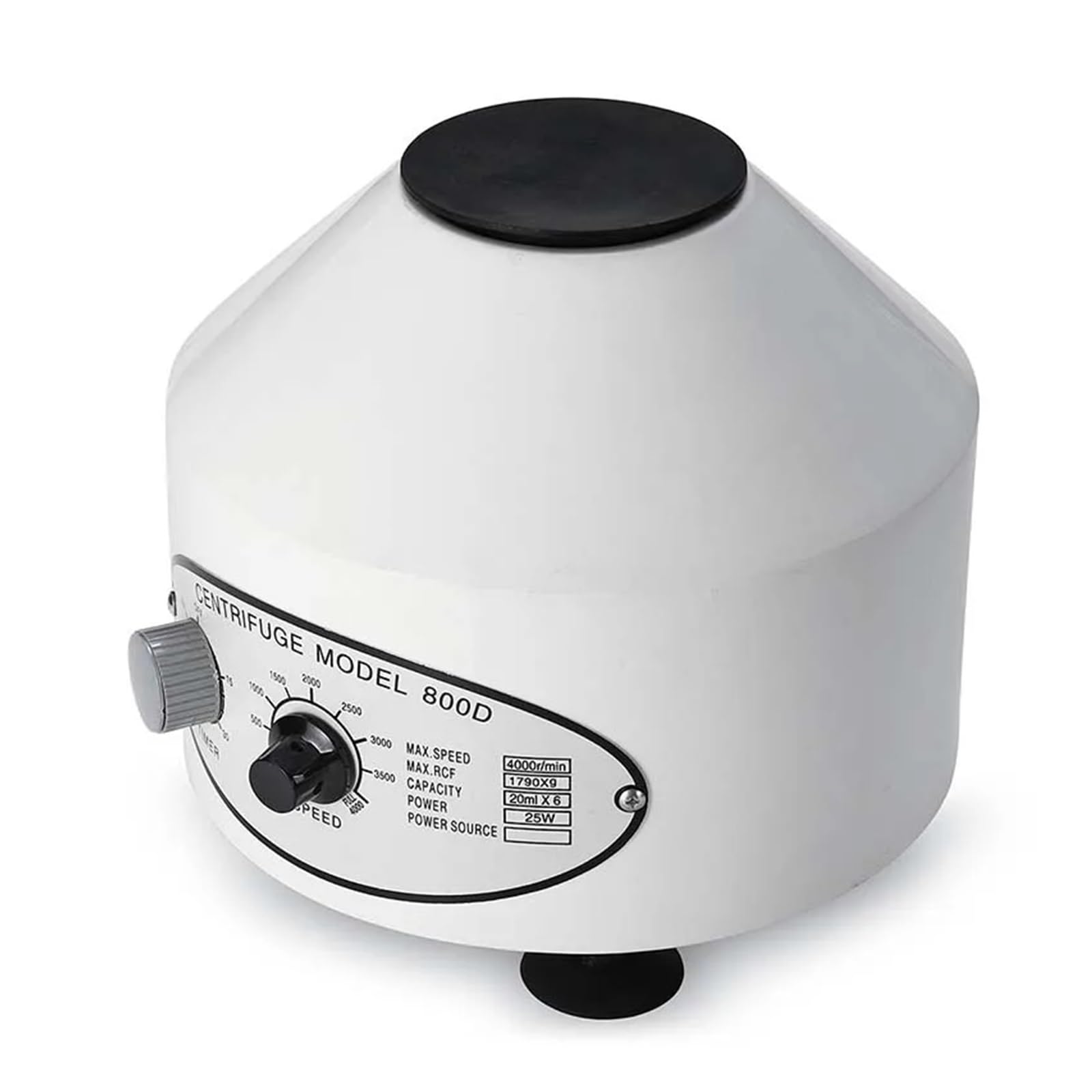 Zentrifuge Effiziente 800D 4000 U/min Timing Elektrische Laborzentrifuge Medizinische Praxismaschine Desktop-Zentrifuge Laborgerät(Noir)