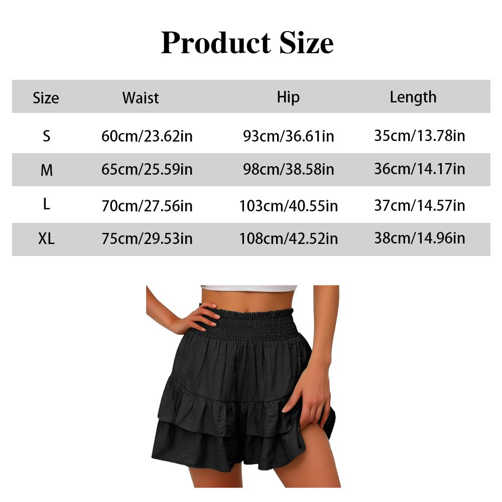 Gonna Pantalone Donna Alta Vita Elastica Estivi Larga Sportiva Casual Corta Gonnapantalone per Golf Jogging Corsa(Nero/XL)