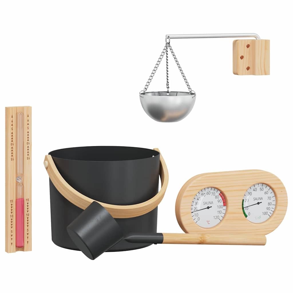 vidaXL Juego de Accesorios de Sauna 5 uds. Negro