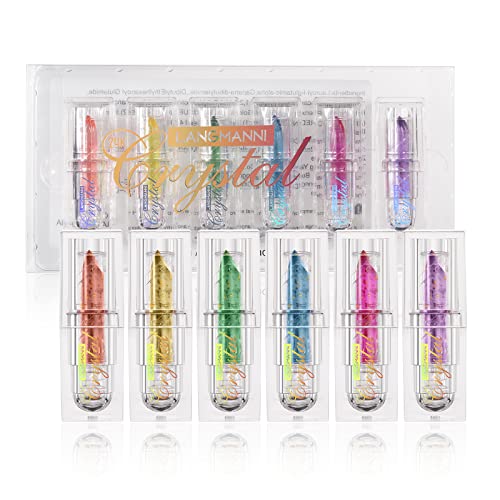 Crystal Jelly Lippenstift-Set Magischer Farbwechsel-Lippenstift 6-teiliges langanhaltendes nahrhaftes Lippenbalsam-Set mit Geschenkbox Cover