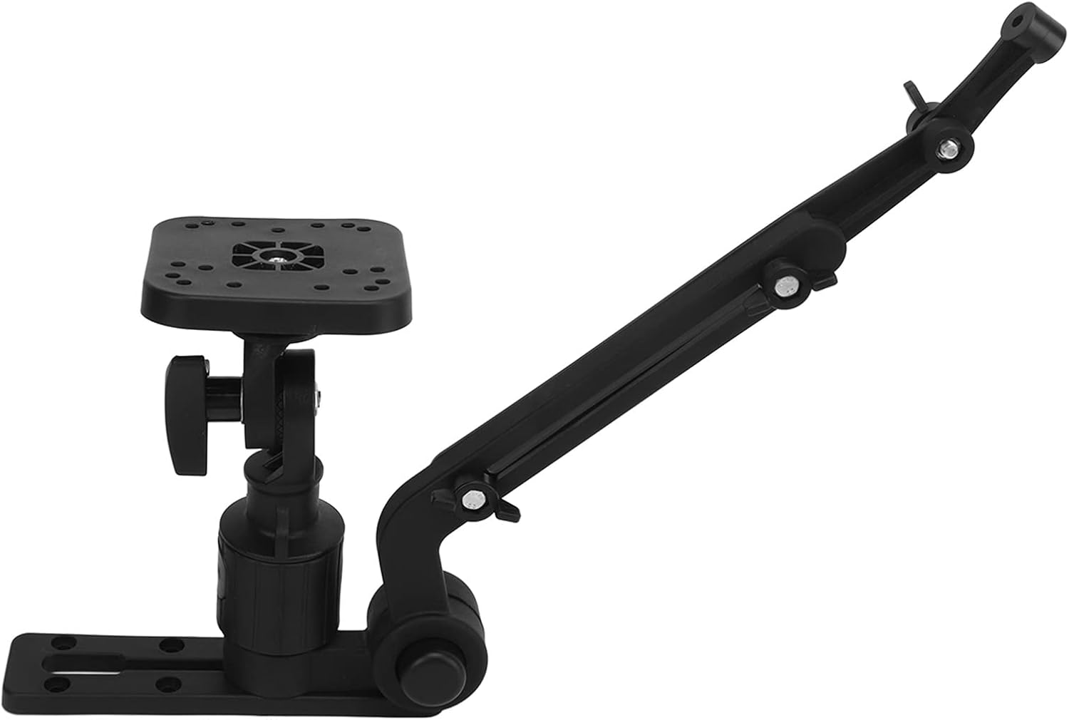 Tbest Fish Finder Mount Base Plate,Fish Finder Base Kit Nylon and Stainless Steel Greater Clamping Force Transducer Mounting Arm for Fishfinder