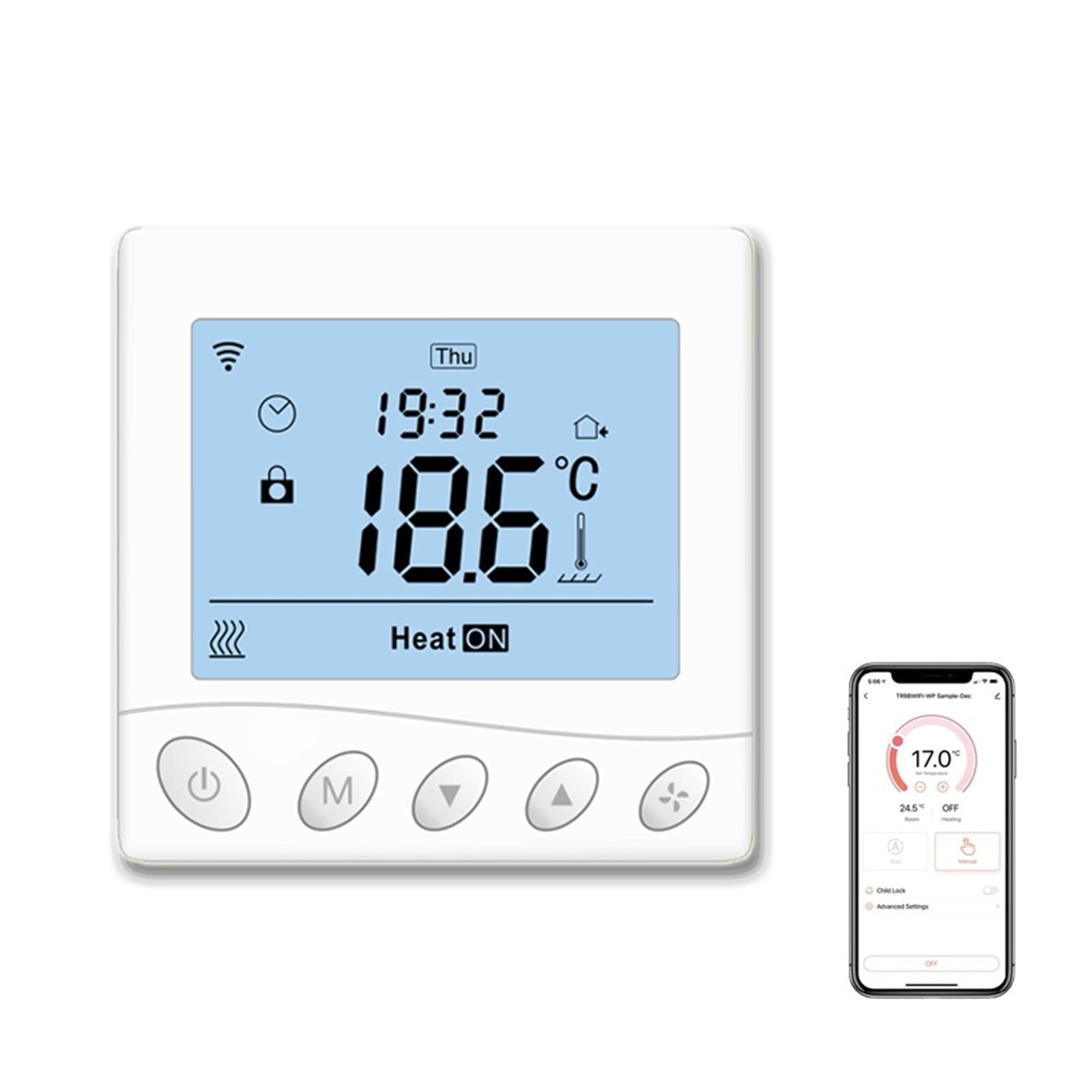 Thermostat WiFi Tuya pour contrôler le chauffage au sol sans fil à distance