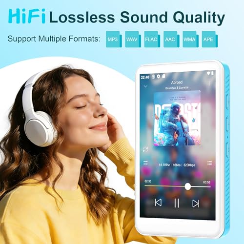 Image of SWOFY 160GB MP3 Player with Bluetooth and WiFi - D08 Music Player with Spotify,Pandora,Audible,FM Radio, 4 inch Touchscreen, Built-in Speaker, Android 13 .0 MP4 Player Supports Play Store