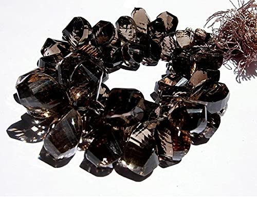 Smoky Quartz Faceted Spiral Drop perles d'exception en quartz fumé taillé pour joaillerie