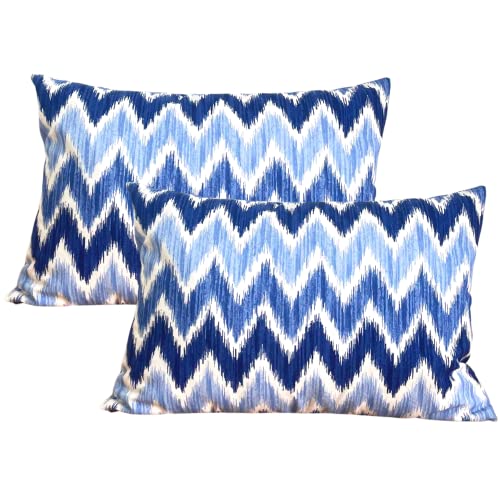 TRESMESTRES Fundas de Cojines de Algodón y Poliéster - Cojines Decorativos de Hogar, Salón y Dormitorio - Funda Cojín 50x70 cm, Azul, Set 2 Cover