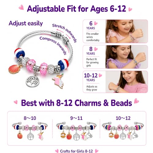 Image of COO&KOO Charm Bracelet Making Kit, A Unicorn Girls Toy that Inspires Creativity and Imagination, Crafts for Girls Ages 8-12 with Jewelry Making Kit Perfect Gifts for 6 7 8 9 10 Girl Self-Expression!