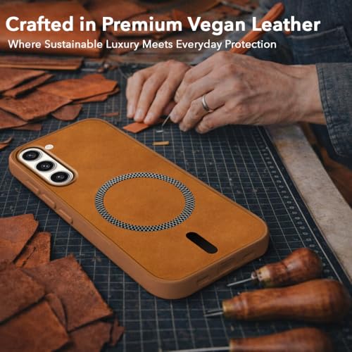 Image of Jkobi Leather Finish Back Cover Case for Samsung Galaxy S23 Plus 5G (MagSafe Compatible Wireless Charging | Soft Touch | Camera Bump Protection)