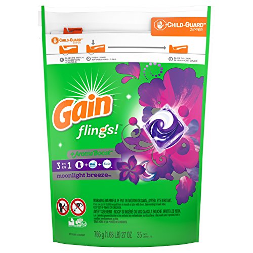 Gain Flings Moonlight Breeze Laundry Detergent Pacs Capsules, 35 Count