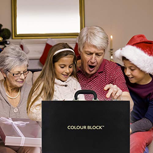 Colour Block 181 Pc Mixed Media Art Set In Durable Pu Leather Case - Soft & Oil Pastels, Acrylic & Watercolor Paints, Sketching, Charcoal & Colored Pencils And Tools #TOP3