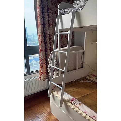 Escalera de cama blanca para litera ajustable de 55 pulgadas con herrajes de montaje para dormitorio 2