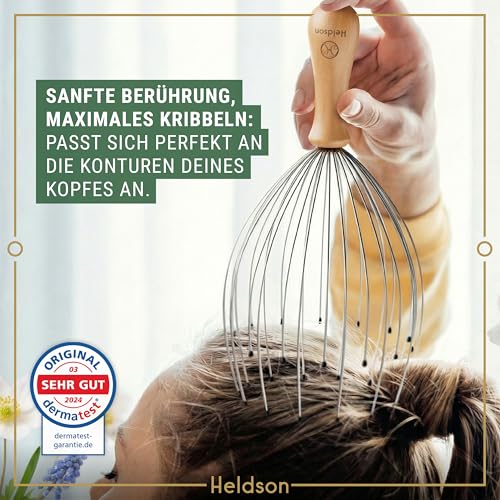 HELDSON Kopfmassage Spinne – Kopfmassagegerät Kopfkrauler aus FSC 100% Holz – Ansicht 4