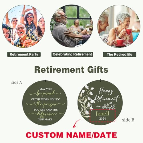 Image of Personalized Retirement Wind Chime for Women & Men, Going Away Farewell Gifts for Coworkers Teacher Boss Leader,Coworker Leaving Customized Wind Chime, Happy Retirement Gift for Dad Mom