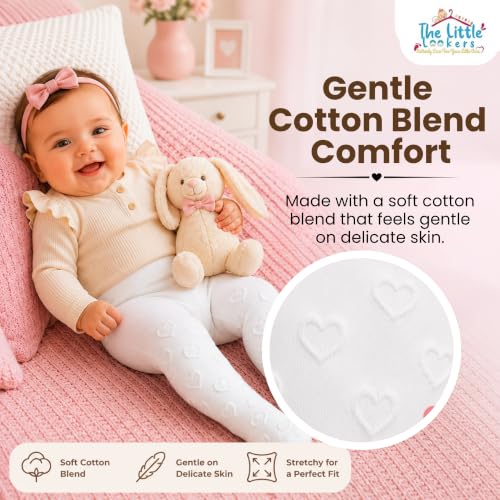 Image of THE LITTLE LOOKERS Baby Tights Thick Toddler Baby Girl Seamless Knit Leggings Thick Solid Cotton Stockings Footed Pants Pantyhose for Years Baby