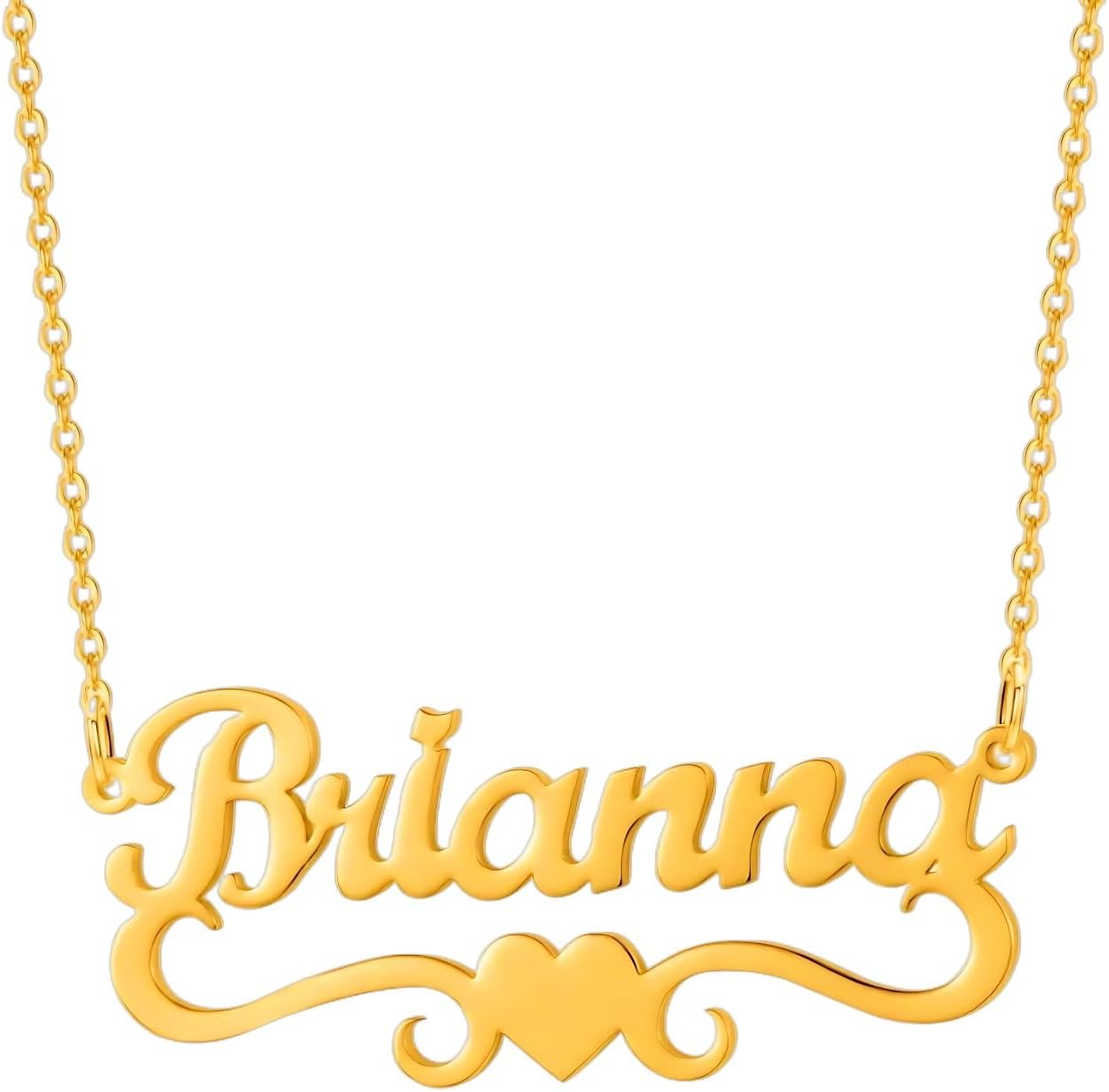 Custom Name Necklace Personalized - 18K Gold Plated Customized Name Plate Necklaces Personalized Gifts for Mom Women