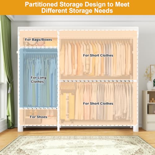 ULIFHOME F7C Plus Clothes Rack with Cover, Covered Clothing Rack Heavy Duty by ULIFHOME - Used condition - Image 5