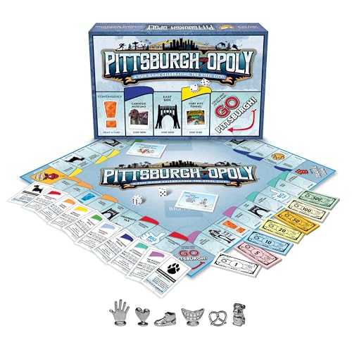 Late for the Sky Pittsburgh-Opoly City Property Trading Board Game, Family Strategy Fun, Ages 8+, 2–6 Players, Collectible Pittsburgh Landmarks Edition by Late for the Sky - Used condition - Image 2