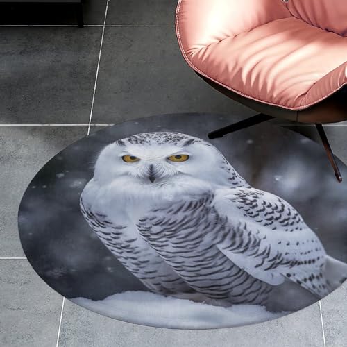 Alfombra de búho ártico lavable para decorar el dormitorio infantil 3