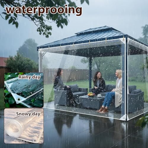 Bâche transparente en vinyle très résistante de 2,4x6,1m