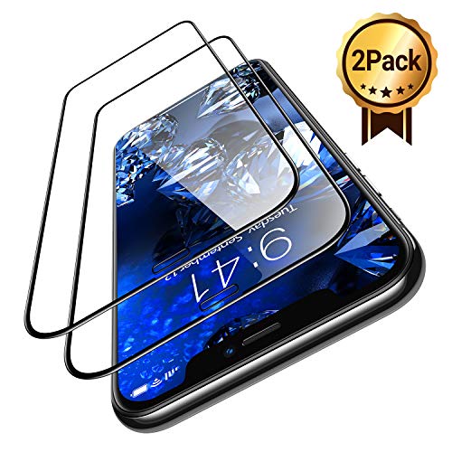 TORRAS iPhone 11 Panzerglas/iPhone XR Panzerglas, [Schutz nach Militärstandard] Full Screen Schutzfolie iPhone 11 Folie mit Positionierungshilfe Augenschutz Displayschutz iPhone 11/XR - 2 Stück