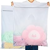 Vivifying Extra Large Mesh Laundry Bag, 2 Pack XXL Oversize Honeycomb Mesh Wash Bags for Washing Machine, Coats, Stuffed Toys, Blanket, Bedding, Sweater, Delicates Clothes (27 x 35 Inches)
