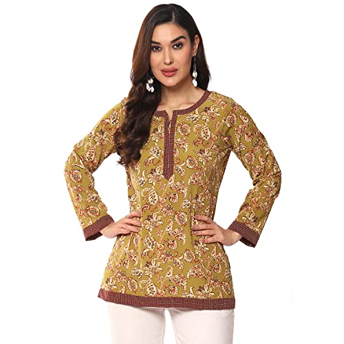 Image of BIBA Women Art Silk Regular Fit Straight Printed Kurti