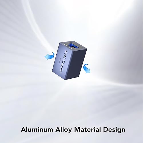 Miniatura 3 de Dingsun Acoplador RJ45, extensor Ethernet de 10 Gbps hembra a hembra acoplador Ethernet para CAat8Cat7Cat6Cat6ACat5Cat5e (paquete de 2, gris)