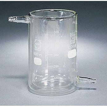 Glass Tempering Beaker, Borosilicate, 1/2" Hose barbs, 2000 mL