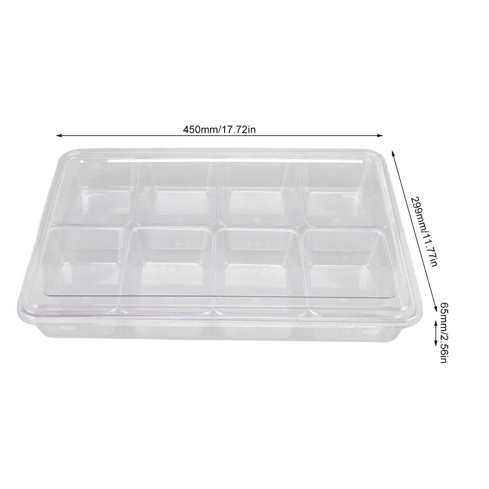 Contenitore per Condimenti Refrigerati, Scatola per Condimenti in Plastica Trasparente con Scomparti Rimovibili, Organizer di Grande capacità per per Macedonia, Vassoio da Portata per (8