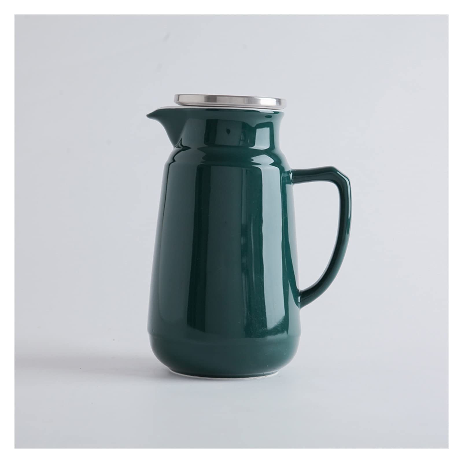 Buvez des pichets à thé Bouilloire froide multicolore de pichet en céramique simple avec poignée et couvercle de grande capacité Théière à la maison, restaurant, snack-bar (50,7 oz) Bouteilles de bois