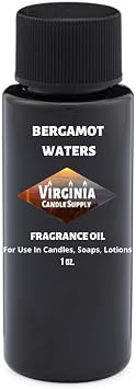 Virginia Candle Supply Bergamot Waters Fragrance Oil 1 oz Bottle for Candle Making, Soap Making, Room Sprays, Lotions, Car Fresheners, Slime, Bath Bombs, Warmers