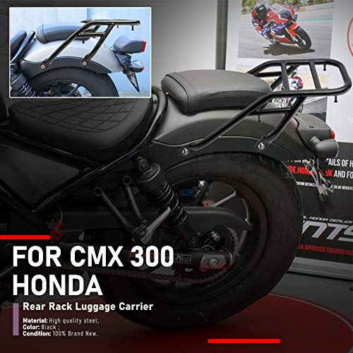 17-21 CMX500 CMX300 Motorcycle Black Steel Luggage Cargo Rack Carrier Mount Adapter Bracket Rear Fender Fairing for Honda Rebel CMX 500 300 Moto Accessories 2017 2018 2019 2020 2021 (No.1) - Thumbnail 2