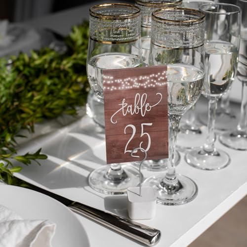 Numéros de table en bois marron double face déco mariage et banquet