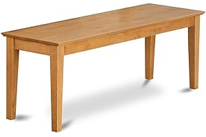 East West Furniture Dining Room Bench with Wood Seat