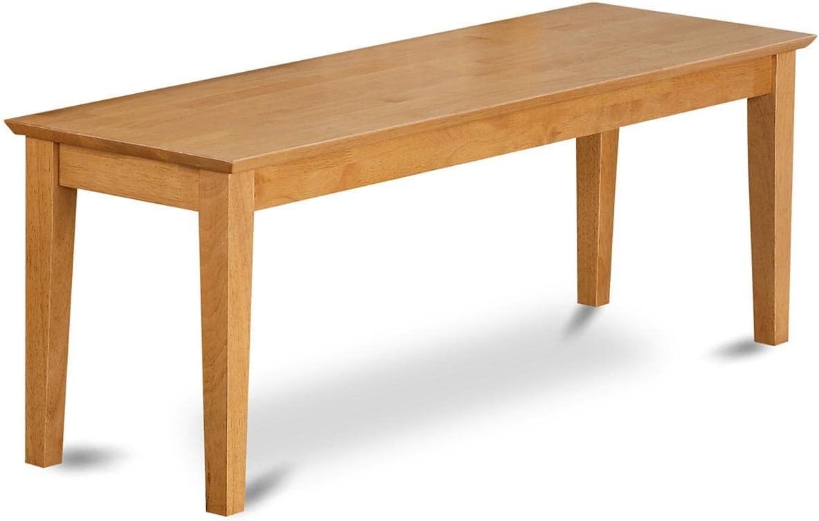 East West Furniture Capri 18" Traditional Wood Bench in Luxurious Oak