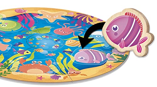 Lisciani Giochi - Montessori Wood Puzzle Round - 5