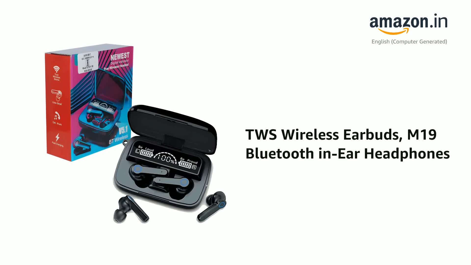 TWS Wireless Earbuds, M19 Bluetooth in-Ear Headphones : Amazon.in