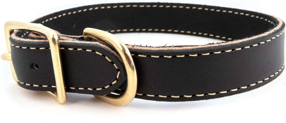 Lake Country Stitch Dog Collar - Adjustable with Secure Brass Buckle - Comfortable Fit for Dogs - Perfect for Daily Walks, Training & Outdoor Adventures | Burgundy, 10"