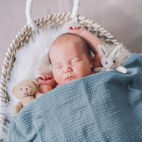 GLLQUEN BABY Baby Blankets for Newborn Soft 2 Pack, Muslin Cotton Baby Boy or Girl Blanket 95x100cm - Image 4