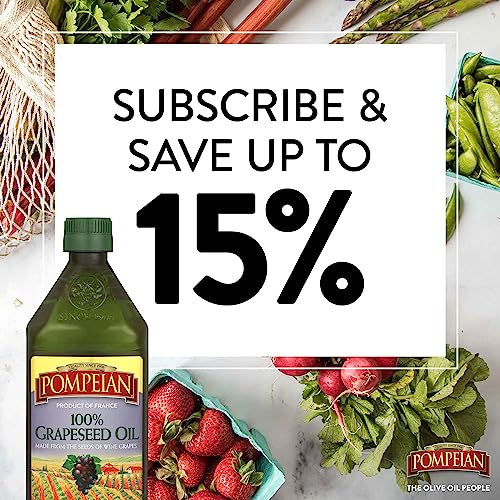 Pompeian 100% Grapeseed Oil, Light And Subtle Flavor, Perfect For High-Heat Cooking, Deep Frying And Baking, 24 Fl. Oz., Pack Of 6 #TOP5